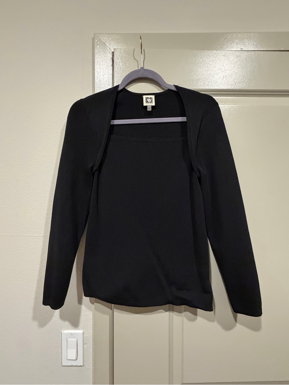 Anne Klein Black Open-Front Women's Cardigan